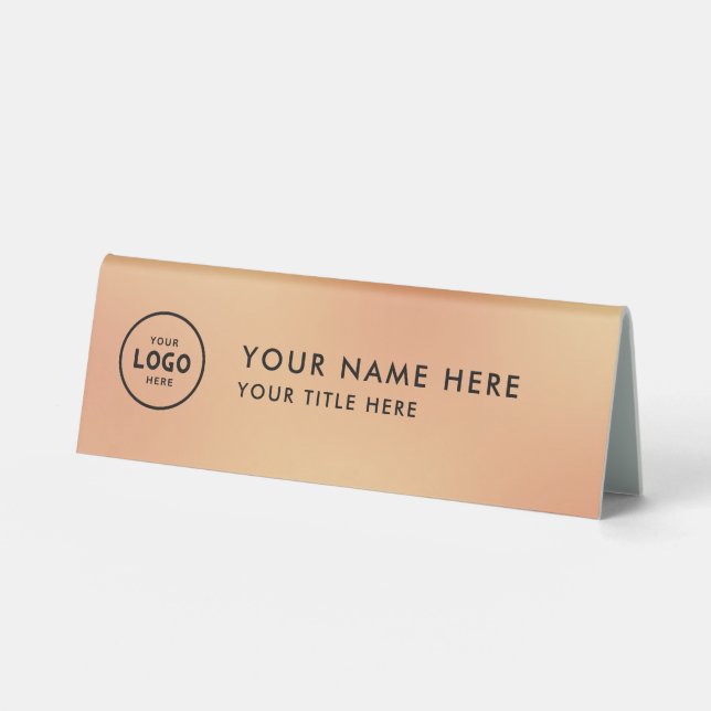 Trendy Professional business logo Desk Nameplate  Table Tent (Front)