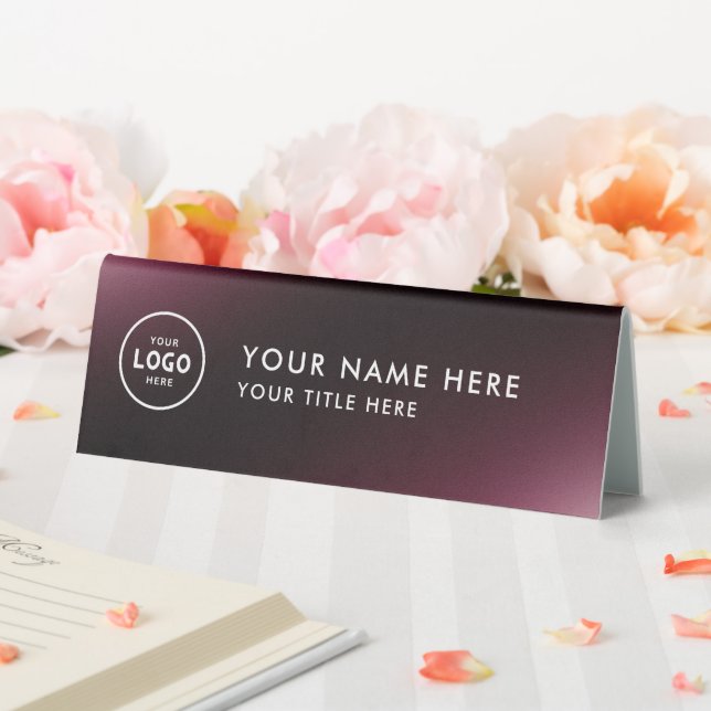 Trendy Professional business logo Desk Nameplate  Table Tent (In SItu (Wedding))