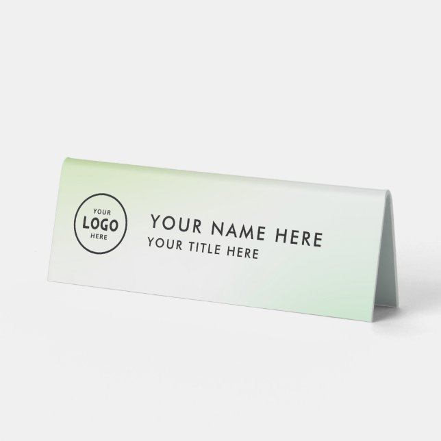 Trendy Professional business logo Desk Nameplate  Table Tent (Front)