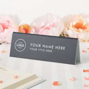 Trendy Professional business logo Desk Nameplate Table Tent