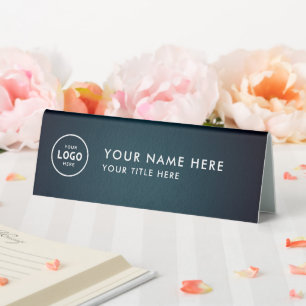 Trendy Professional business logo Desk Nameplate Table Tent