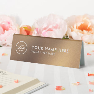 Trendy Professional business logo Desk Nameplate  Table Tent
