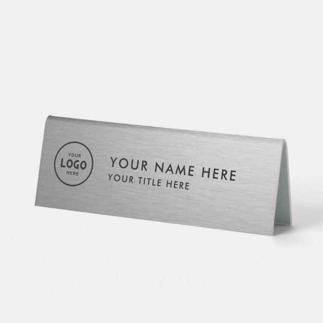 Trendy Professional business logo Desk Nameplate  Table Tent (Front)