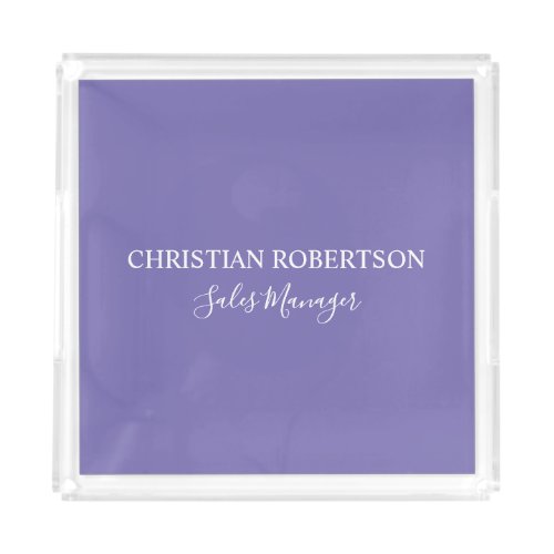 Trendy Professional Chic Periwinkle Color Modern Acrylic Tray