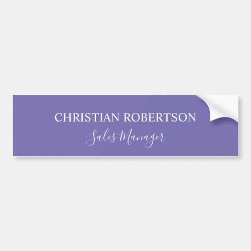 Trendy Professional Chic Periwinkle Color Modern Bumper Sticker
