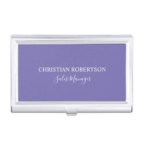 Trendy Professional Chic Periwinkle Color Modern Business Card Case