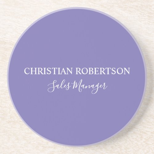 Trendy Professional Chic Periwinkle Color Modern Coaster