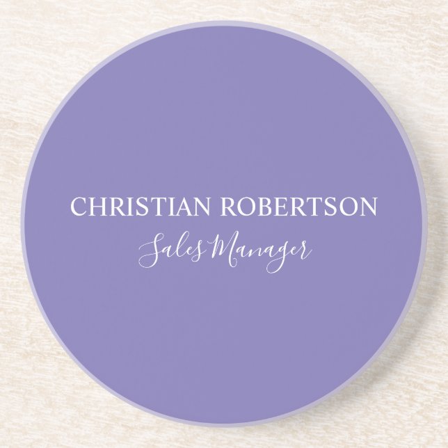 Trendy Professional Chic Periwinkle Color Modern Coaster (Front)