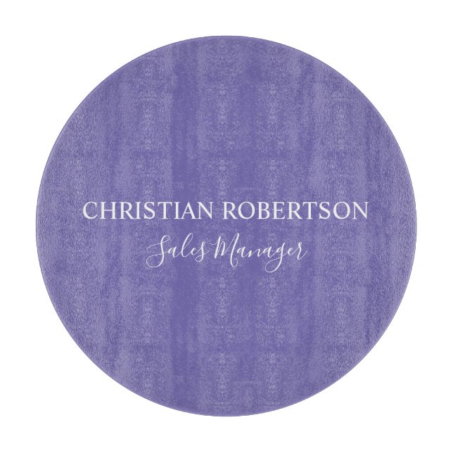 Trendy Professional Chic Periwinkle Color Modern Cutting Board (Front)