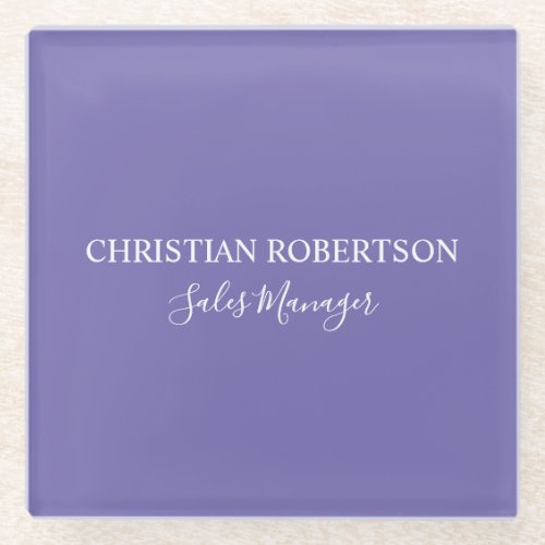 Trendy Professional Chic Periwinkle Color Modern Glass Coaster