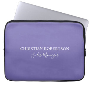 Trendy Professional Chic Periwinkle Color Modern Laptop Sleeve