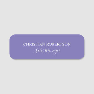Trendy Professional Chic Periwinkle Color Modern Name Tag
