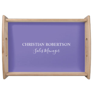 Trendy Professional Chic Periwinkle Color Modern Serving Tray