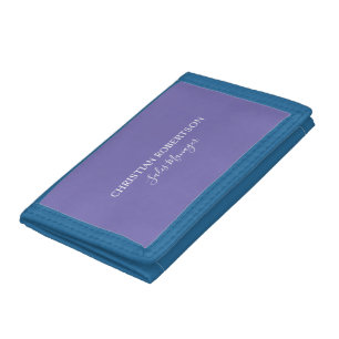 Trendy Professional Chic Periwinkle Color Modern Tri-fold Wallet