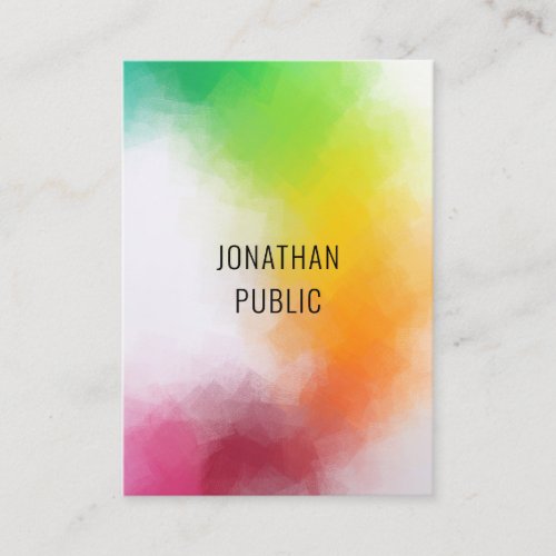 Trendy Professional Colorful Modern Abstract Art Business Card