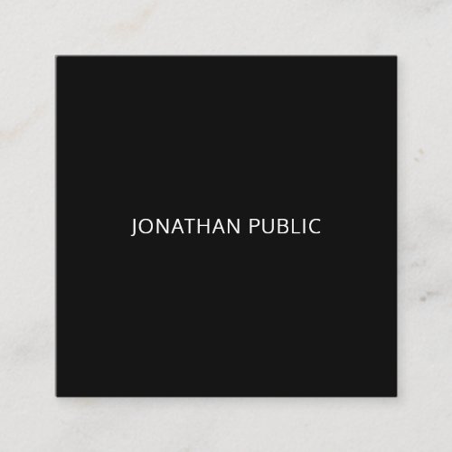 Trendy Professional Elegant Simple Black And White Square Business Card