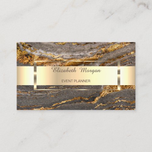 Trendy Professional Gold Stripe Marble Business Card