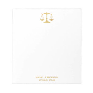 Trendy Professional  Lawyer Attorney Gold Notepad