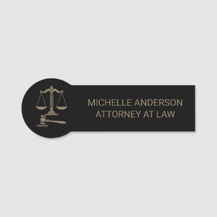 Trendy Professional Lawyer Attorney Name Tag