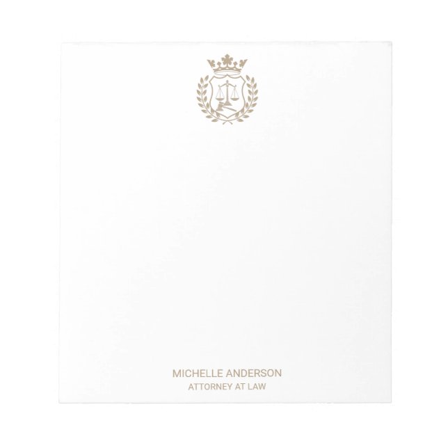 Trendy Professional  Lawyer Attorney Notepad (Front)