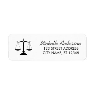 Trendy Professional Lawyer Attorney Return Address Label