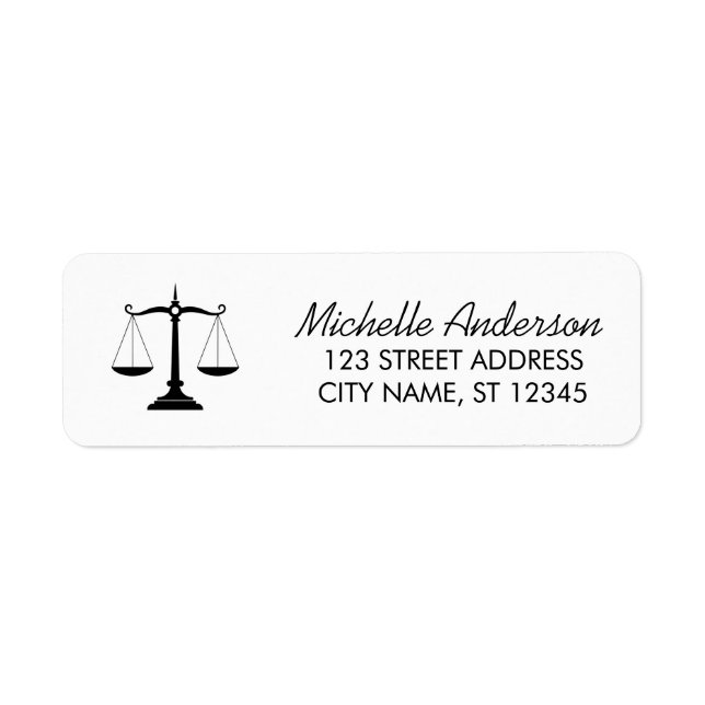 Trendy Professional Lawyer Attorney Return Address Label (Front)