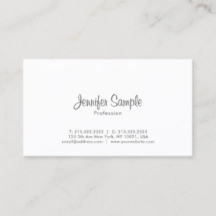 Trendy Professional Minimalist Elegant Plain Business Card