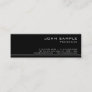 Trendy Professional Modern Black White Semi Gloss Mini Business Card