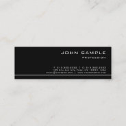 Trendy Professional Modern Black White Semi Gloss Mini Business Card at Zazzle