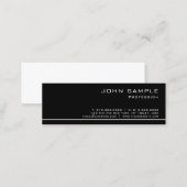 Trendy Professional Modern Black White Semi Gloss Mini Business Card (Front/Back)