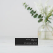 Trendy Professional Modern Black White Semi Gloss Mini Business Card (Standing Front)
