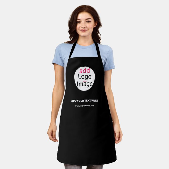 Trendy professional modern customizable brand   apron (Worn)