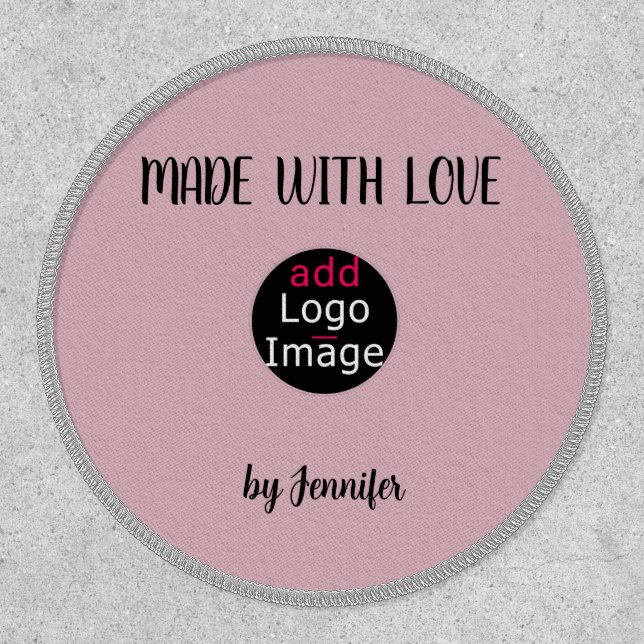 Trendy professional modern customizable brand pink patch (Front)