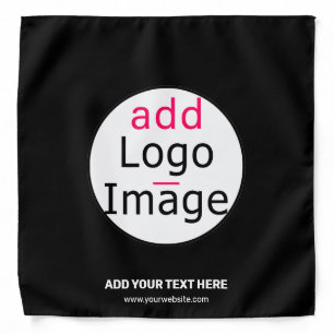 Trendy professional modern customizable logo black bandana