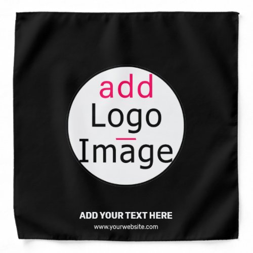Trendy professional modern customizable logo black bandana