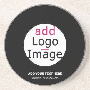 Trendy professional modern customizable logo black coaster