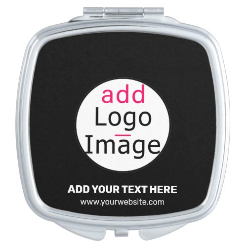 Trendy professional modern customizable logo black compact mirror