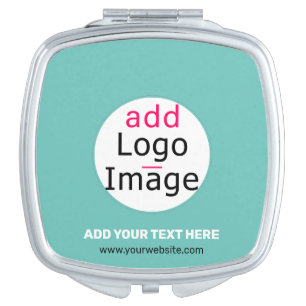 Trendy professional modern customizable logo mint  compact mirror