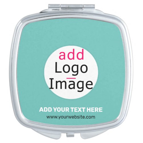 Trendy professional modern customizable logo mint  compact mirror