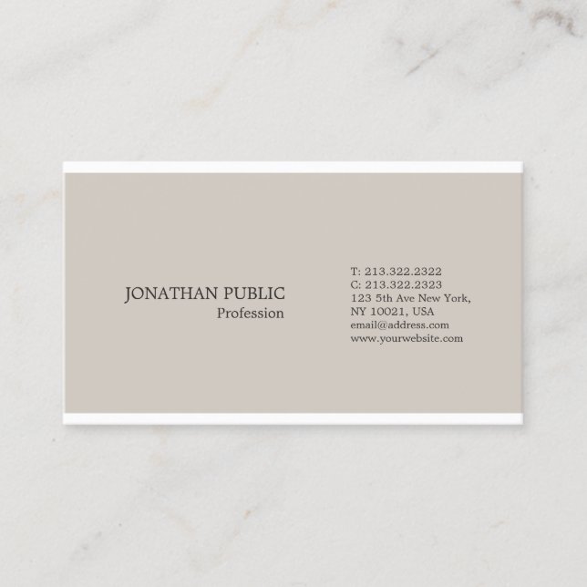 Trendy Professional Modern Elegant Color Simple Business Card (Front)