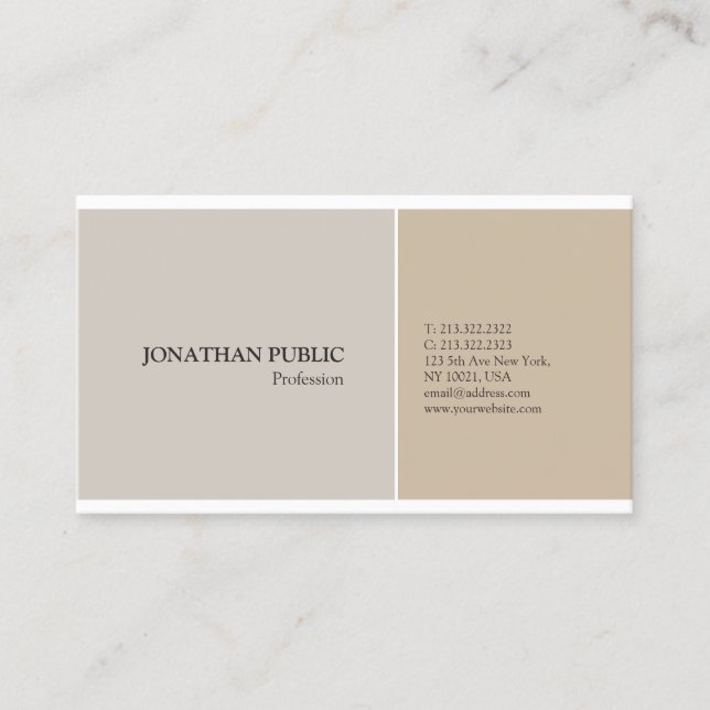 Trendy Professional Modern Elegant Harmonic Colors Business Card (Front)