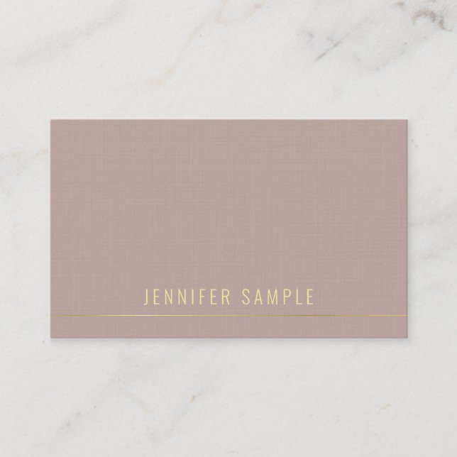 Trendy Professional Modern Gold Text Template Business Card (Front)