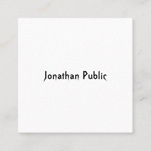 Trendy Professional Modern Hand Script Template Square Business Card