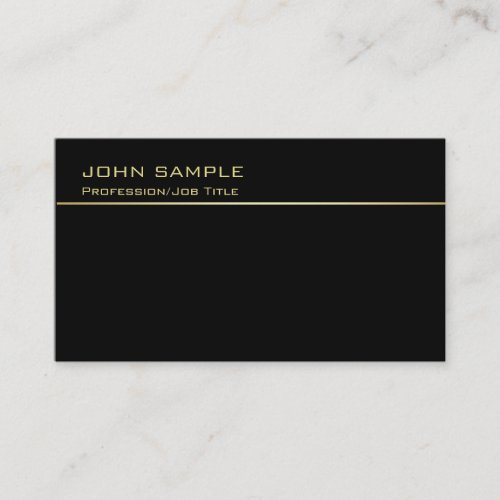 Trendy Professional Monogram Classy Black And Gold Business Card