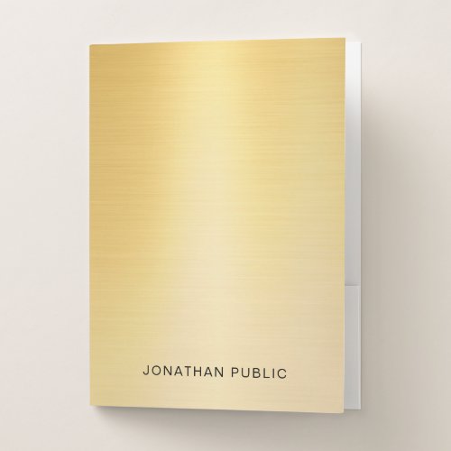 Trendy Professional Office Modern Glamour Gold Pocket Folder