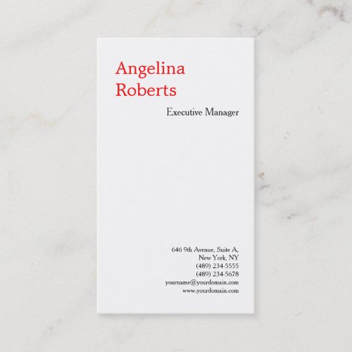 Trendy professional plain minimalist business card