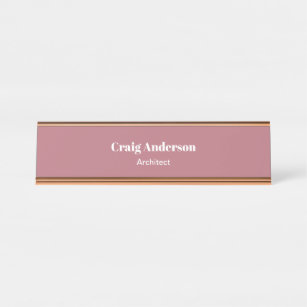 Trendy Professional Plain Modern Elegant Desk Name Plate