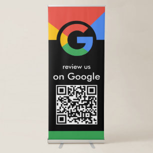 Trendy Professional Scan to Review Google QR Code Retractable Banner