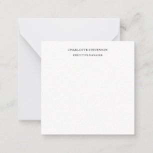 Trendy Professional White Plain Simple Minimalist Note Card