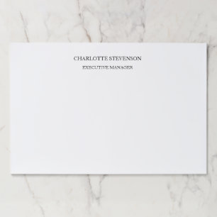 Trendy Professional White Plain Simple Minimalist Paper Pad